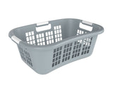 Hip Hugger Laundry Basket, 25.7 x 17.7 x 9.3-in, Grey
