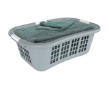 Hip Hugger Laundry Basket, 25.7 x 17.7 x 9.3-in, Grey