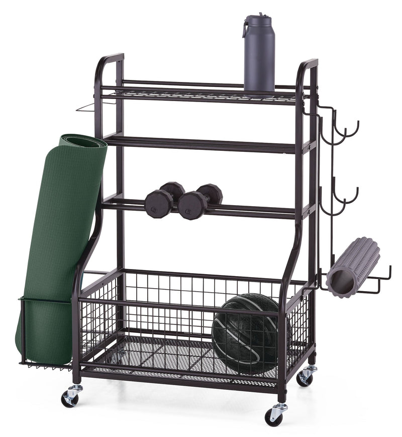 Multifunction Storage Rack with Wheels, Black X2909