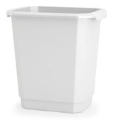 Plastic Open Rectangular Kitchen Garbage Can, White, 14-L