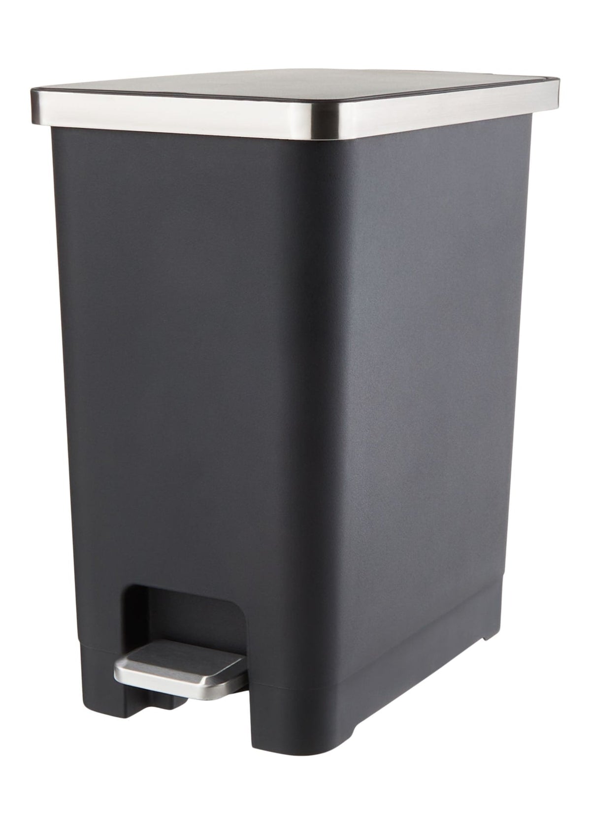 Slim Black Resin Garbage Can, 15-L