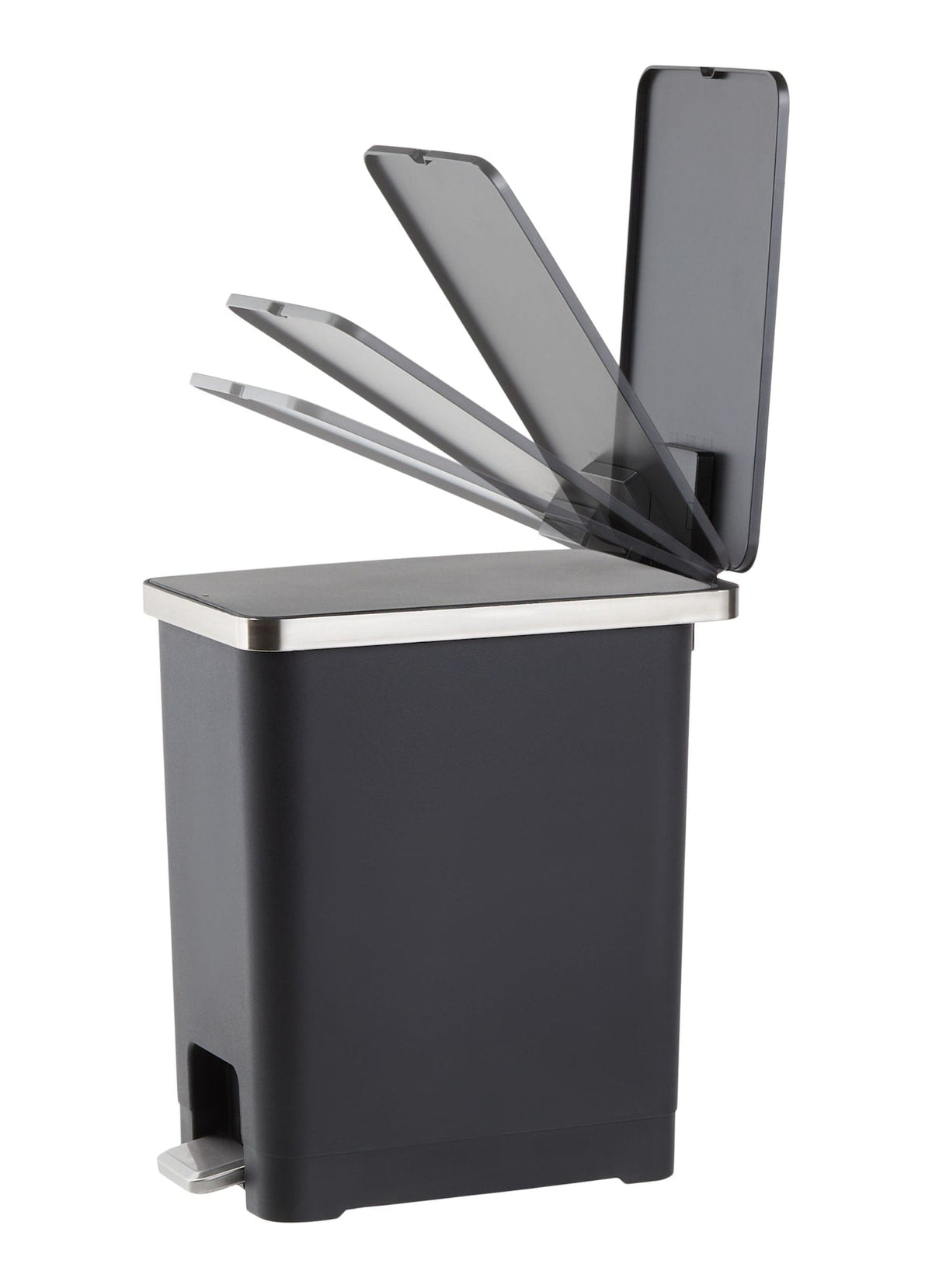 Slim Black Resin Garbage Can, 15-L