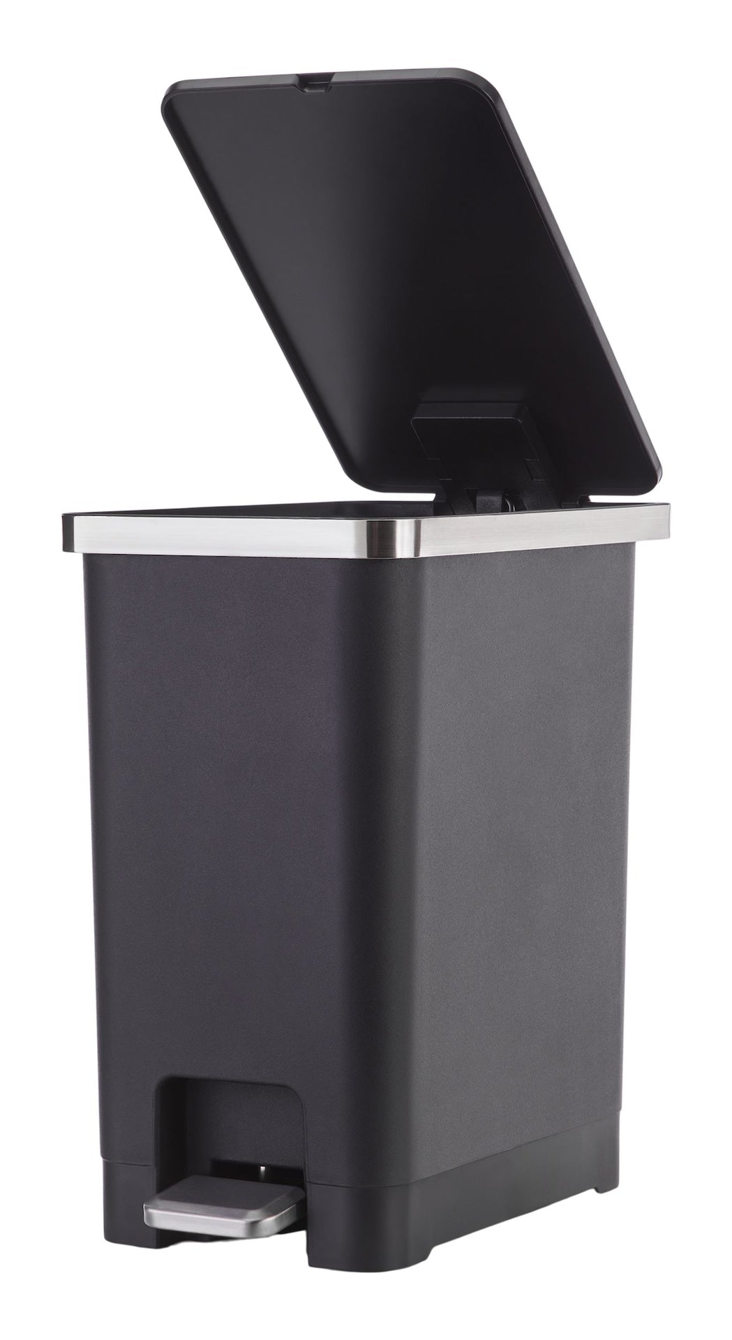 Slim Black Resin Garbage Can, 15-L