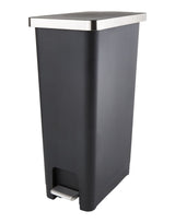 Slim Black Resin Garbage Can, 45-L