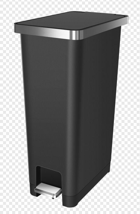 Slim Black Resin Garbage Can, 45-L