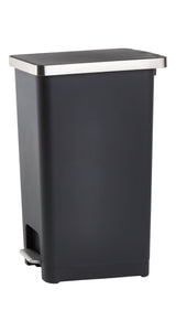 Slim Black Resin Garbage Can, 45-L