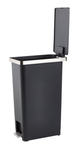 Slim Black Resin Garbage Can, 45-L