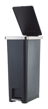 Slim Black Resin Garbage Can, 45-L