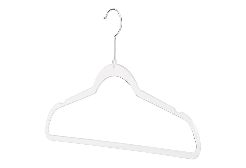 Space-Saving Non-Slip Plastic Swivel Hangers, Clear, 10-pk E1765