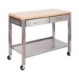 Work Center Island Table, Stainless Steel, 48-in x 24-in x 36-in
