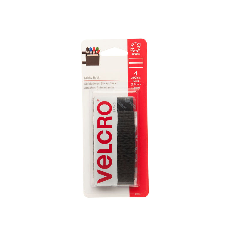 Hook-and-loop Adhesive General Purpose Sticky Back Tape, 3-1/2 x 3/4-in, 4-pk C3711