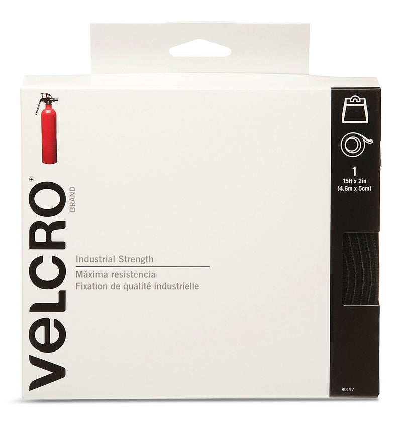 Hook-and-loop Industrial Strength Tape, Black, 15 ft x 2 in J2246