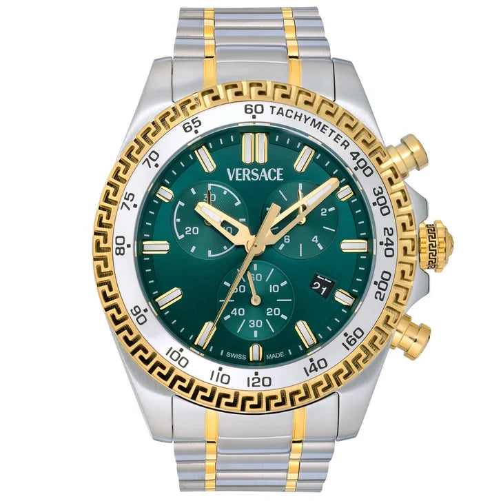 Versace Chrono X Green Dial Men's Watch Y5351