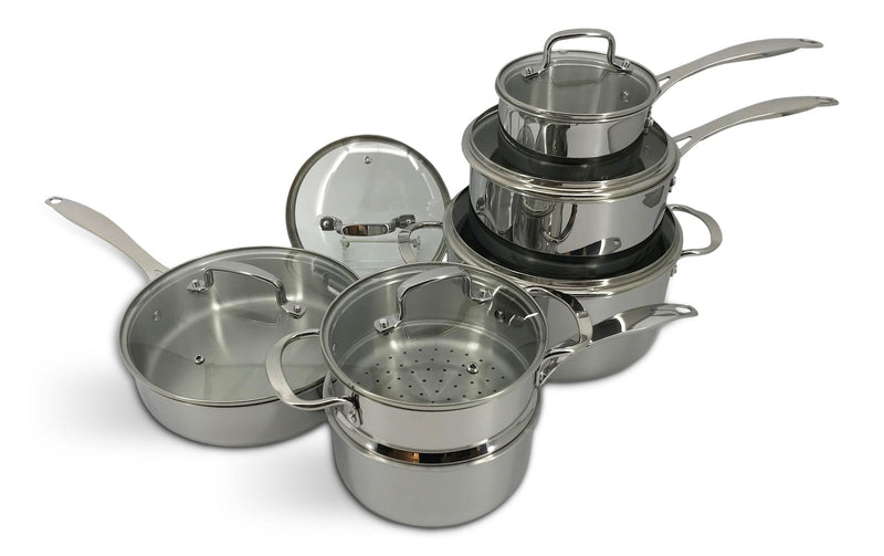 Elite Series 3-Ply Clad Stainless Cookware Set, Oven Safe P7326