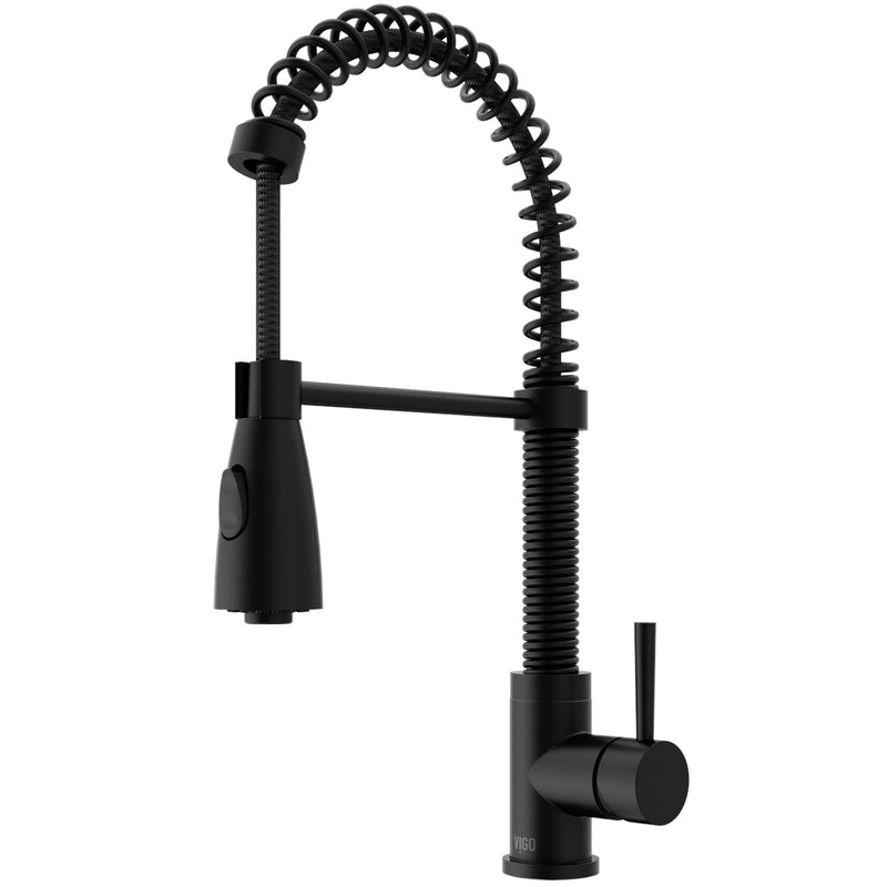 Brant Single Handle Pull Down Sprayer Kitchen Faucet, Matte Black D8782