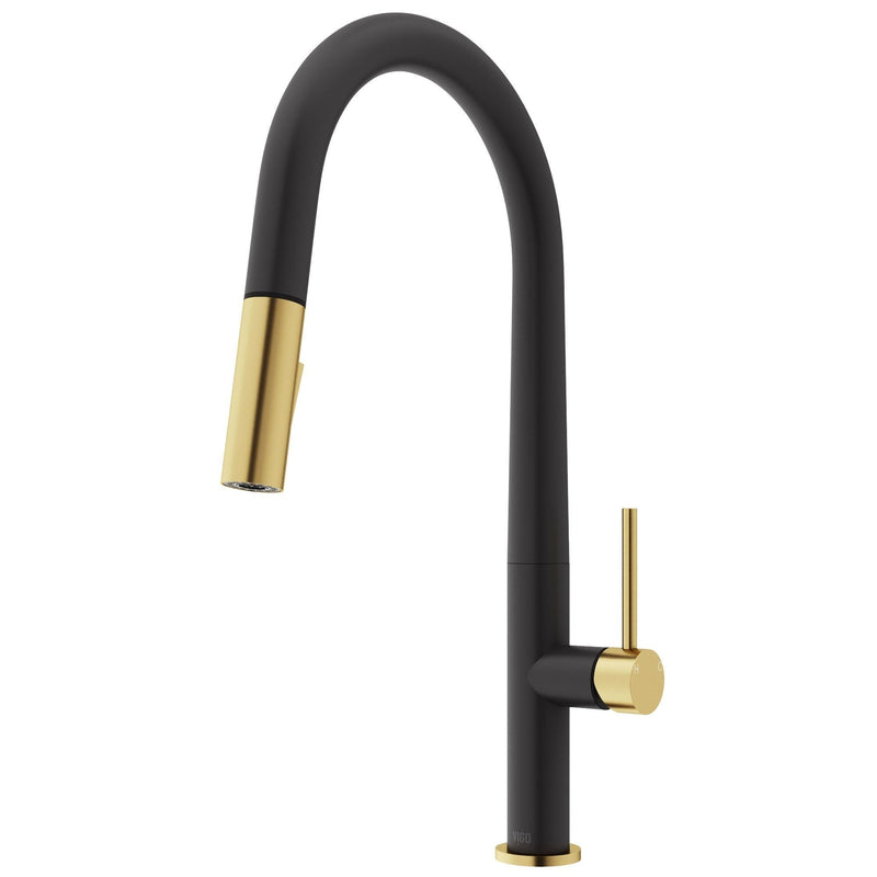 Greenwich 18-in Single-Handle Gold/Black Kitchen Faucet I4926