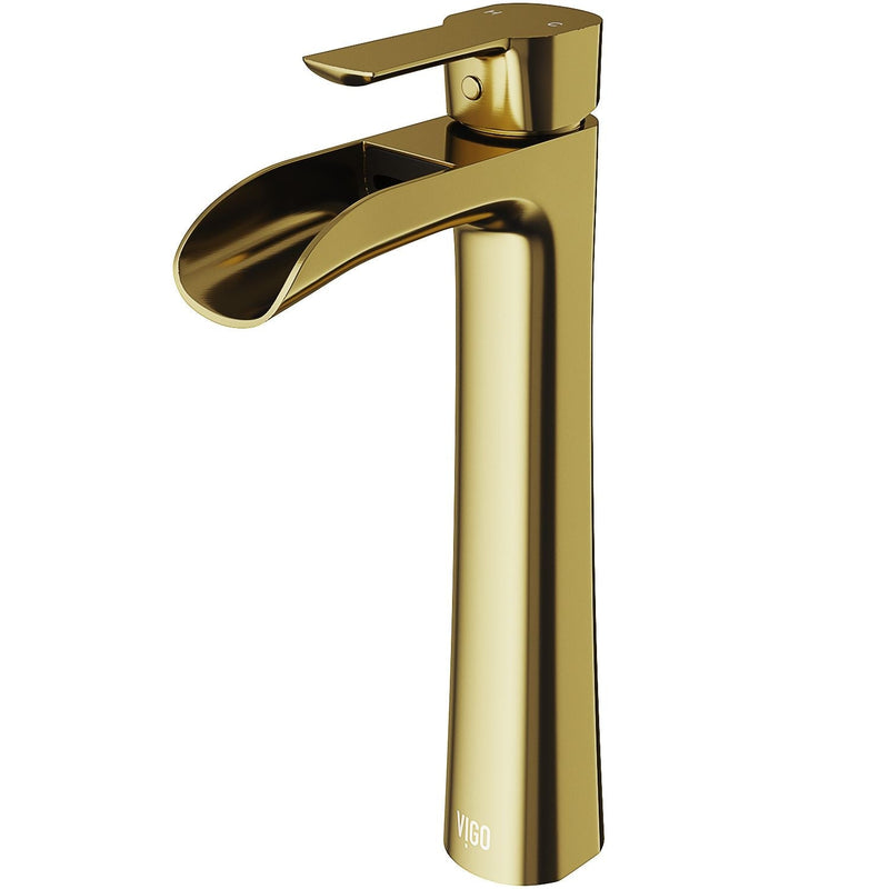 Niko Single Handle Single-Hole Bathroom Vessel Faucet in Matte Brushed Gold W1017