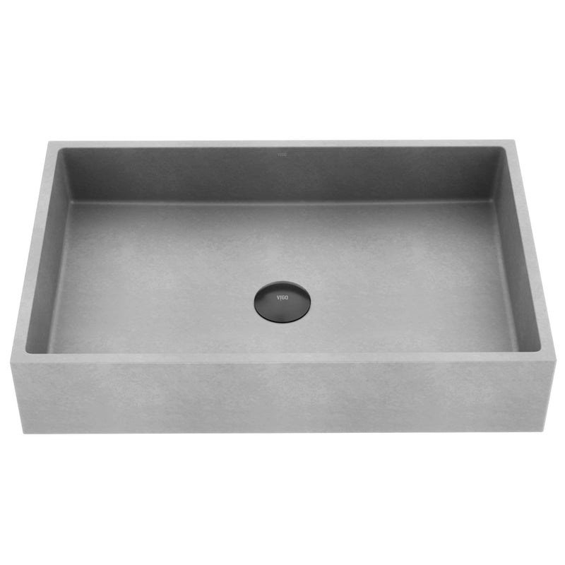 Orvieto Gothic 24x15-in Deep Grey Bathroom Sink/Basin with Rectangular Vessel K1248