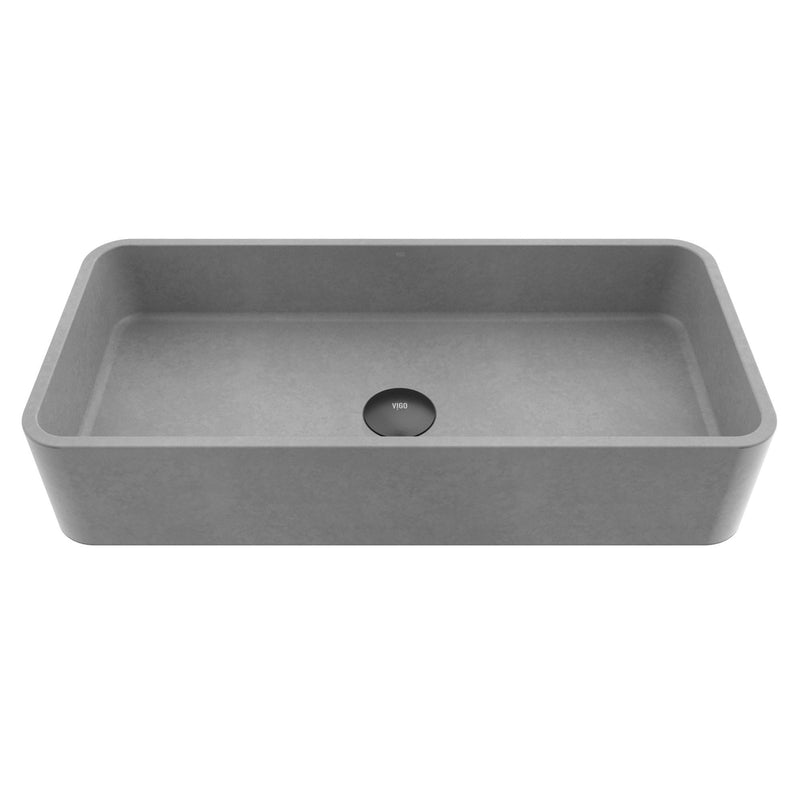 Palazzo Gothic 24x11-in Deep Grey Bathroom Sink/Basin with Rectangular Vessel T9933