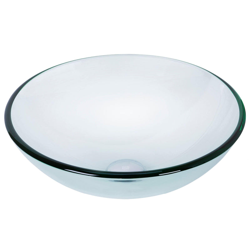 Round Glass Vessel Bathroom Sink/Basin with Repellent Seal Coating, Crystalline R7753