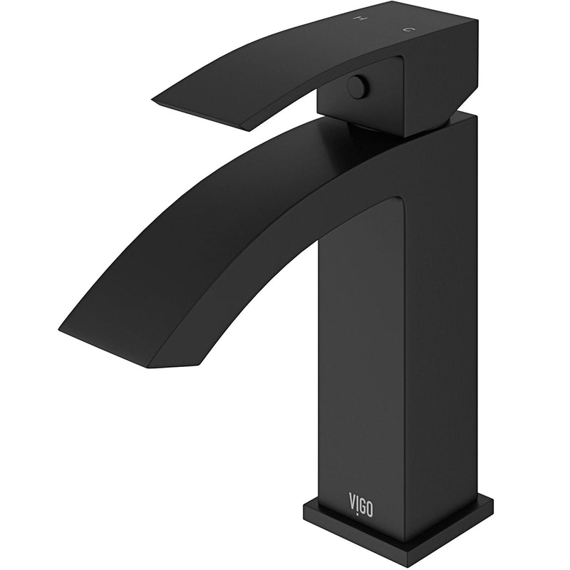 Satro Single Handle Single Hole Bathroom Sink Faucet, WaterSense Certified, Matte Black Q7959
