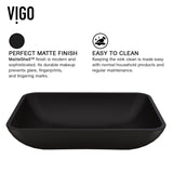 Sottile Rectangular Vessel Bathroom Sink/Basin with Deep Bowl, Black