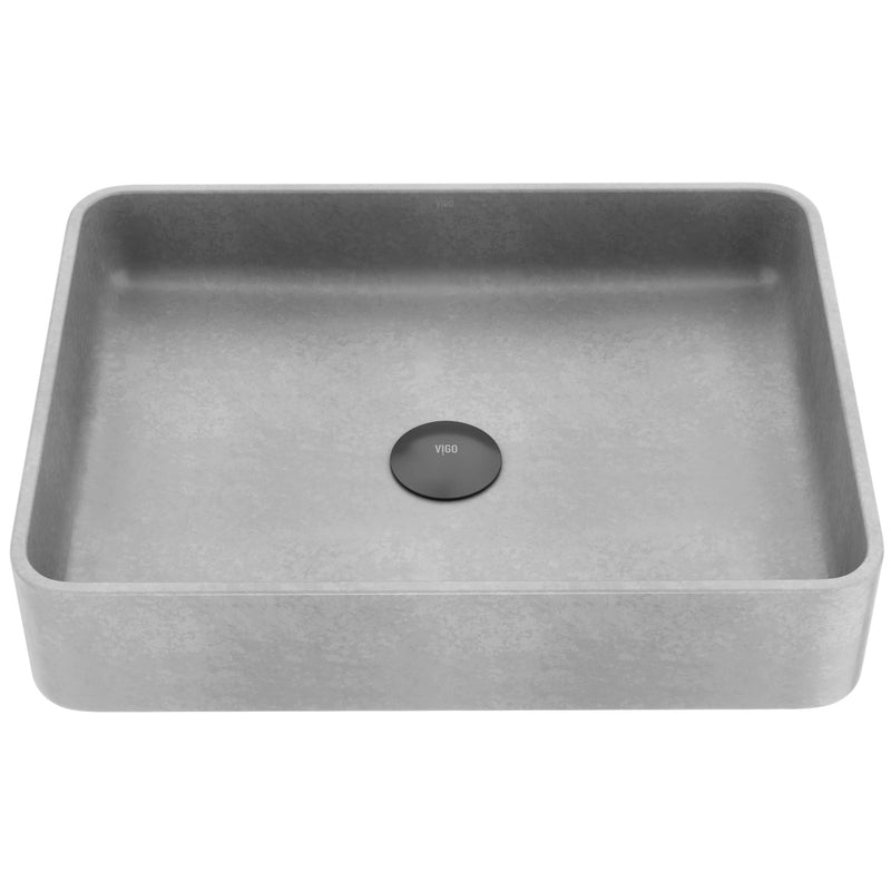 Tarragona Gothic 19x14-in Deep Grey Bathroom Sink/Basin with Rectangular Vessel E3934