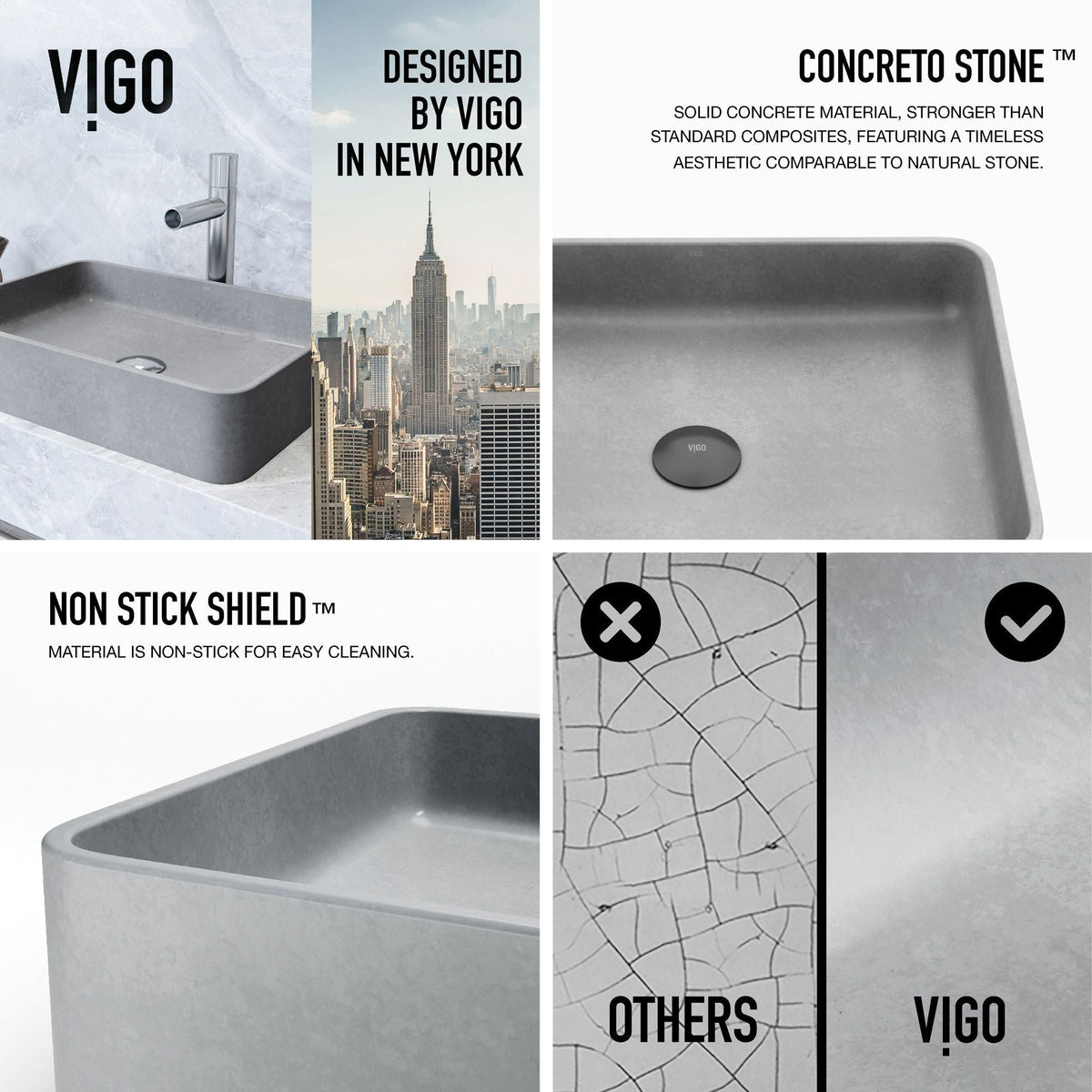 Tarragona Gothic 19x14-in Deep Grey Bathroom Sink/Basin with Rectangular Vessel