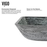 Titanium Glass Slate Grey Bathroom Sink/Basin Set with Lexington Faucet and Rectangular Vessel