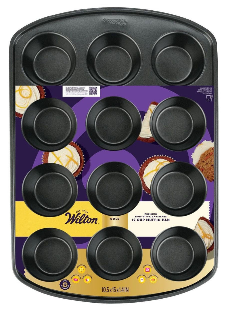 Gold Premium Non-Stick Bakeware Muffin Pan, 12-Cup H1550
