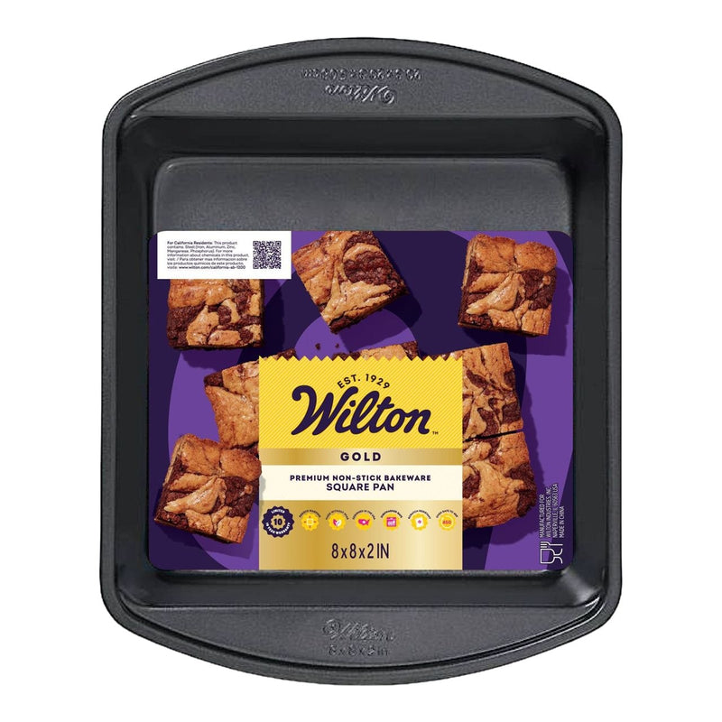 Gold Premium Non-Stick Bakeware Square Cake Pan, 8x8x2-in M5925