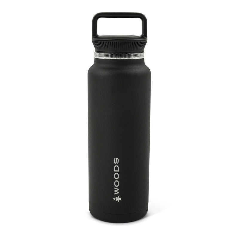 Double Wall Insulated Stainless Steel Portable Reusable Water Bottle with Top Handle, BPA-Free, 50-oz B7268