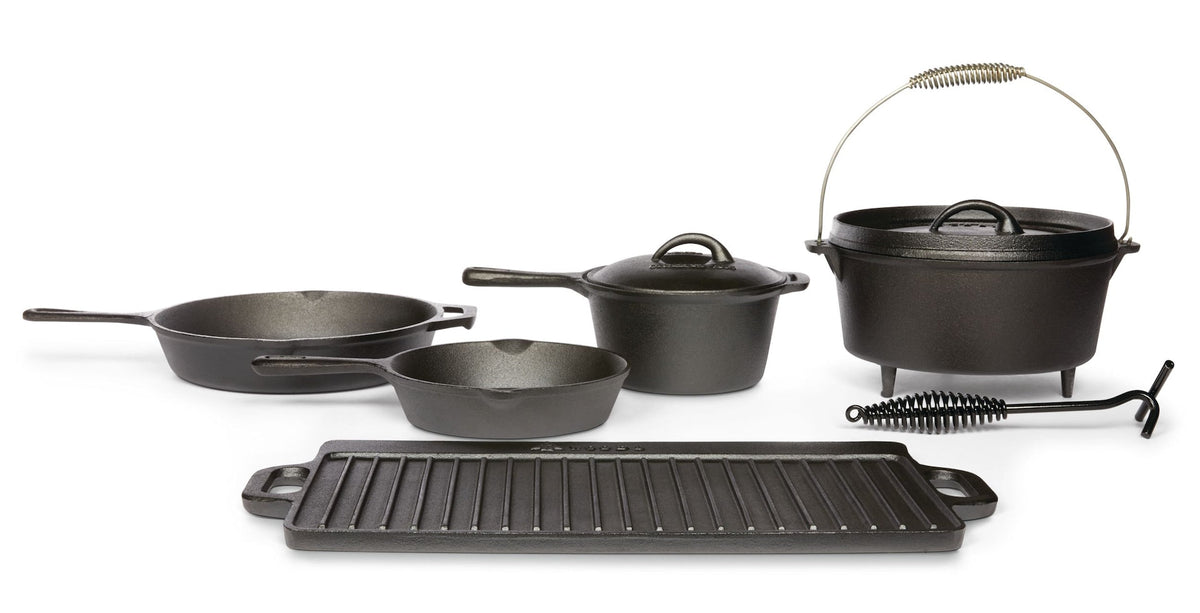 Heritage Cast Iron Non-Stick Camping Cook Set, 6-pc