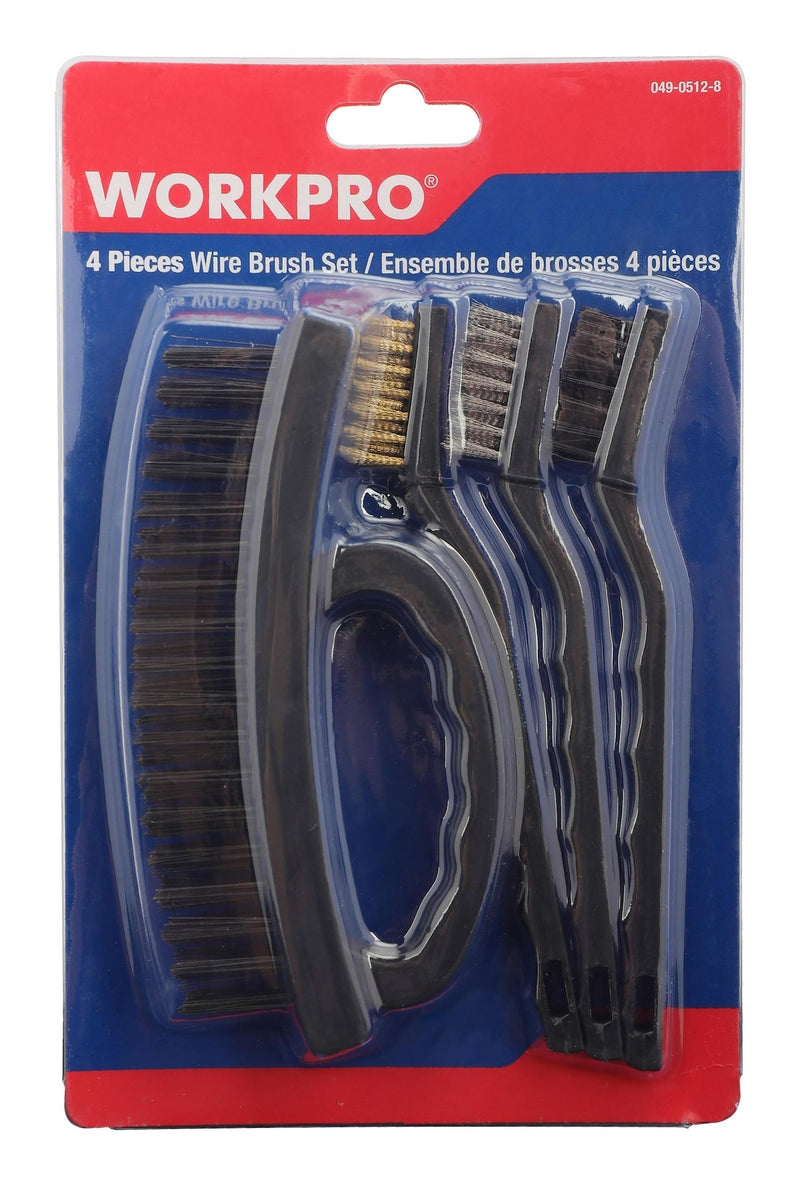 Carbon Steel Wire Cleaning Brush Set, Removes Paint, Rust & Dirt From Metal, 4-pc N7623