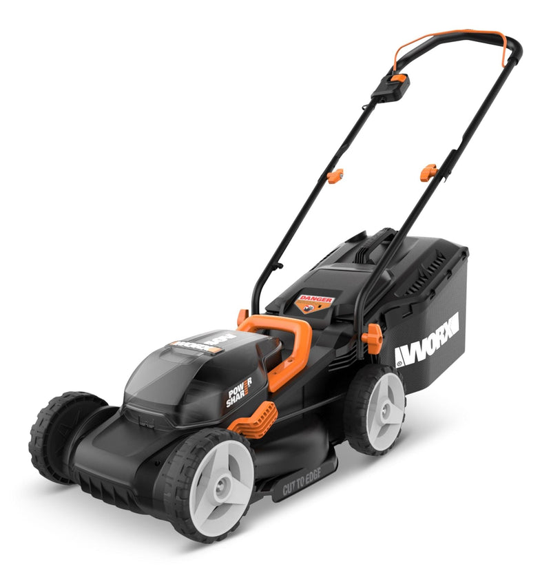WG934 Power Share 2x20V 2-in-1 Combo Kit, WG779 40V Cordless Mower, 14-in + WG163.9 20V Cordless Grass Trimmer/Edger, 12-in B9571