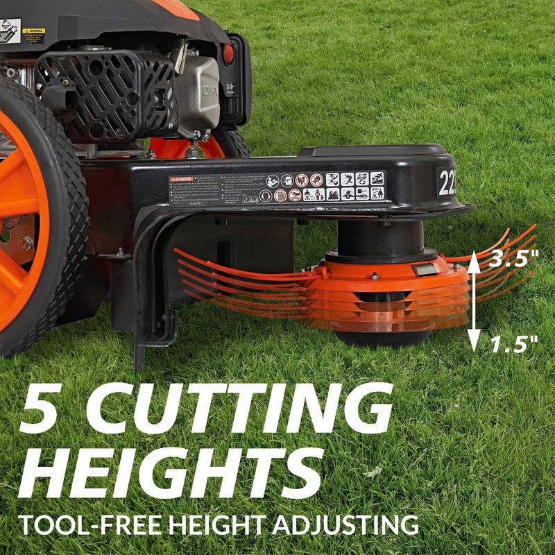 Yardmax 22 in. 170cc Gas Walk Behind String Trimmer Mower T8858
