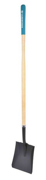 Steel Square-Point Long-Handle Spade Shovel, 60-in Wooden Shaft