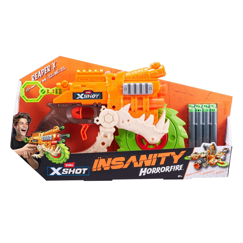 Insanity HorrorFire Reaper X Dart Blaster with Saw Blade, Includes 8-Darts, Ages 8+ S1483