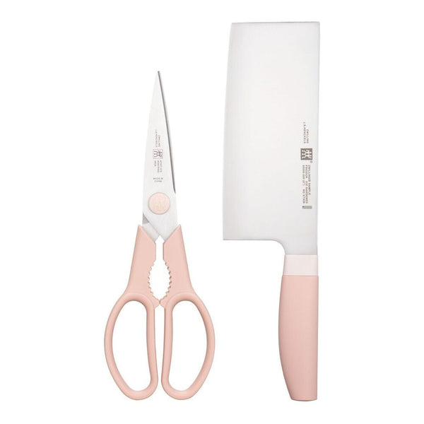 Multi-Purpose Stainless Steel Scissors & Knife Set, Pink, 2-pc A7347